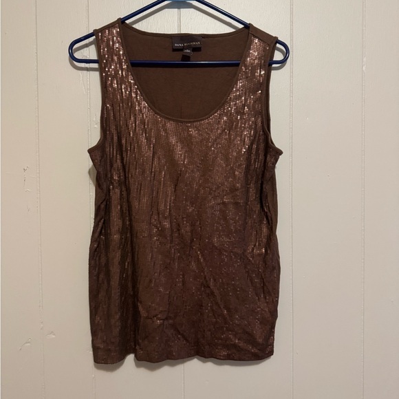 Dana Buchman Bronze Sequin Tank Top - Picture 1 of 1